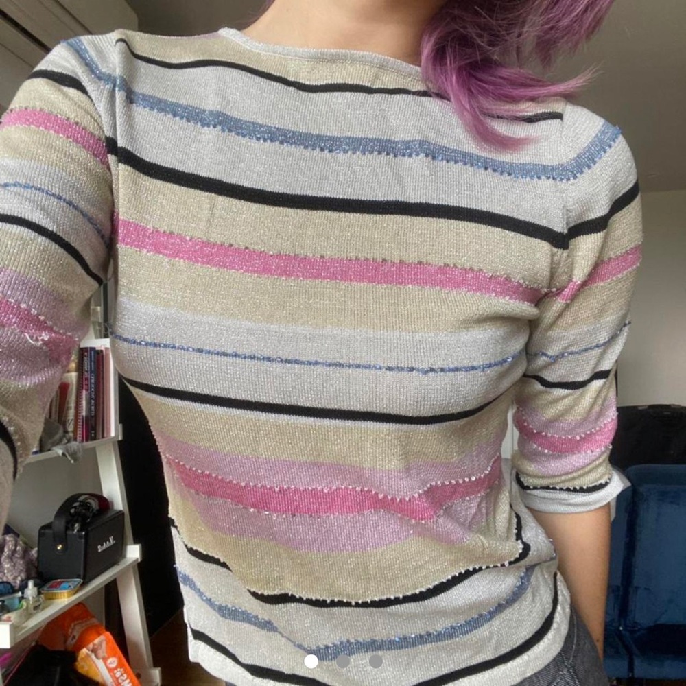 Shimmering Striped Top